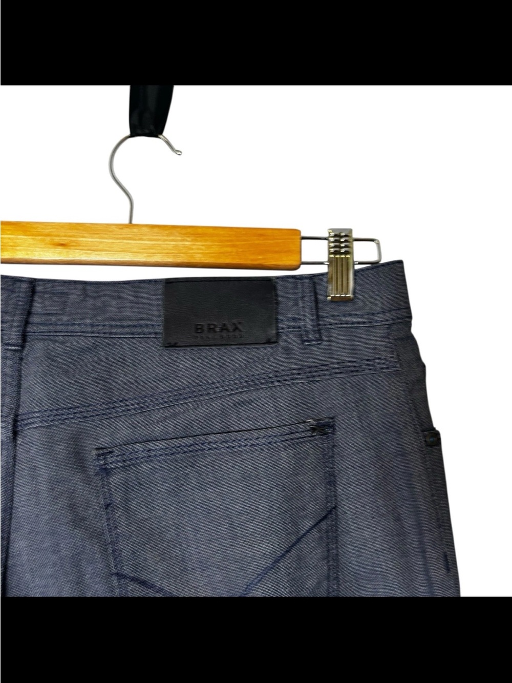 BRAX Feel Good Cooper Fancy Men’s Pants Blue 5-Pocket Stretch Chino Size 36x34 - Picture 4 of 5